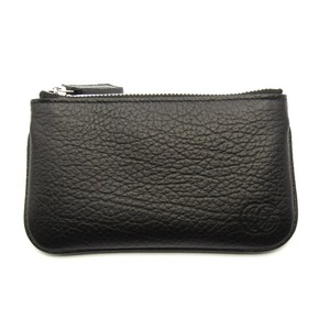 未使用 GUCCI グッチ ダブルG ジップ キーケース 795330 AADD7 1000 グレインレザ― エンボスロゴ ブラック 黒 24003501