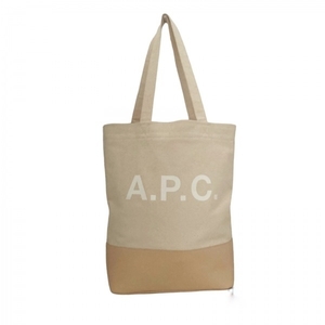 アーペーセー A.P.C. トートバッグ - キャンバス×レザー アイボリー×ベージュ バッグ