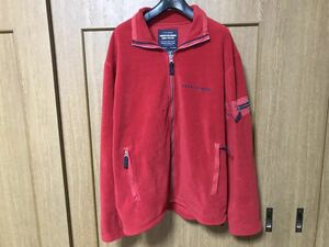 Abercrombie アバクロンビー フリース 　フルジップ 古着　Ｌ　赤　