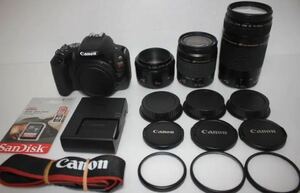 Canon キャノン EOS Kiss X9標準&望遠&単焦点 トリプルレンズセット　 100☆468