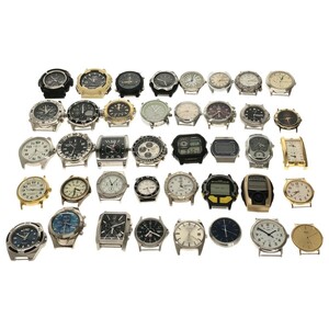 【腕時計 フェイスのみ 40個まとめ】SEIKO CITIZEN CASIO TIMEX SWISS MILITARY VICEROY 等 QZ 手巻 デイト クロノグラフ 動作未確認 T1284