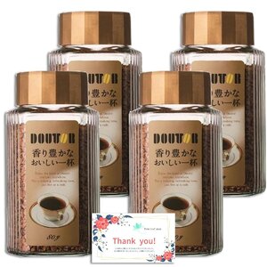 ドトールコーヒー インスタントコーヒー 香り豊かなおいしい一杯 80g ×4個 Four leaf shop限定メッセー