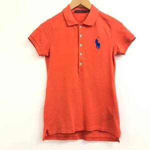 □美品□RALPH LAUREN SPORT 半袖ポロシャツ XS(155/80A) オレンジ ラルフローレンスポーツ レディース ロゴ刺 複数落札同梱OK B240704-3