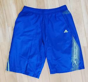 ★中古 adidas アディダス ハーフパンツ 青×黄 サッカー F50 L 裏地 メッシュ