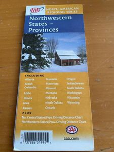 中古★アメリカ地図★北アメリカ北西部★Northwestern States-Provinces★ロードマップ