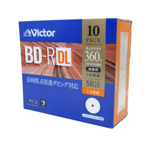 録画用 BD-R DL 360分 片面２層 50GB 6倍速 5mmケース 10枚パック ビクター VBR260RP10J1/5972ｘ１個