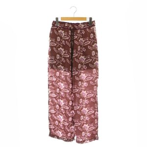 サラマリカ HAND PAINT FLOWER PRT PANTS パンツ ワイド イージー 花柄 茶 紫 ブラウン パープル /MI ■OS ■SH レディース