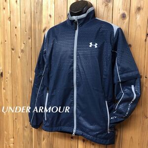 UNDER ARMOUR /アンダーアーマー /メンズM ネイビー 長袖 半袖 ジャケット ウィンドブレーカー 袖着脱可 トレーニング スポーツウェア