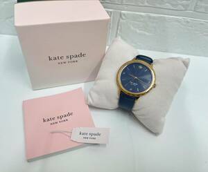 3719■kate spade ケイトスペード 青文字盤 レディース腕時計　箱付 クォーツ　現状不動　動作未確認品　ブルー　ピンク