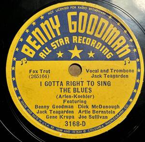 BENNY GOODMAN, JACK TEAGARDEN COLUMBIA I Gotta Right To Sing The Blues/ Win’t Cha’ Glad?