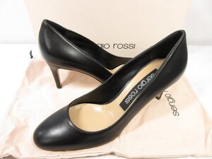 未使用品 【セルジオロッシ sergio rossi】 MADAME075 ハイヒール レザーパンプス 靴 (レディース) size38 ブラック □30LZ4793□