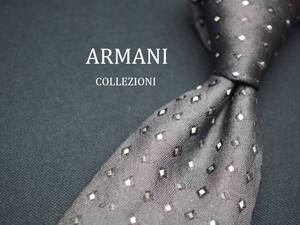 美品【ARMANI COLLEZIONI アルマーニ コレッツォーニ】 C1499 グレー SILK ブランド ネクタイ 古着 良品