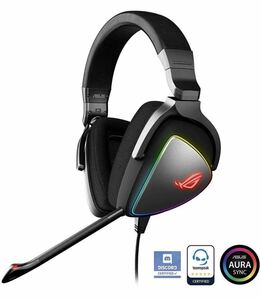 百円スタート　未使用訳あり品　ASUS Hi-Res ESS Quad-DAC 搭載 PS5, PC, モバイルゲーム, RGB ゲーム ヘッドセット ROG DELTA