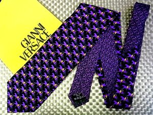 ★2684S★新品【チーター ピューマ 動物 柄】ヴェルサーチ【GIANNI VERSACE】ネクタイ