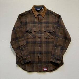 80s Woolrich ウールリッチ USA製 ウールシャツ 長袖シャツ L