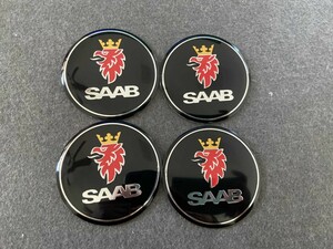 サーブ SAAB ホイール センターキャップシール 56.5ｍｍ 4枚セット アルミ製 カーステッカー 自動車 ●430番