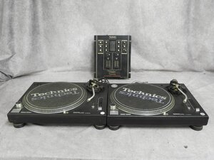 【G】Technics SL-1200MK3D/SH-DX1200 ターンテーブル2台/ミキサー セット テクニクス 162413