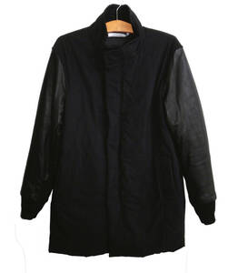 ◇美品 定価10万超 nonnative ノンネイティブ 15AW CONTRACTOR PUFF COAT 袖革 レザースリーブ パフコート 1 NN-JU2808