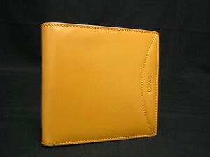 1円 ■美品■ LOEWE ロエベ レザー 二つ折り 財布 ウォレット 札入れ 小銭入れ メンズ レディース イエロー系 BM5155