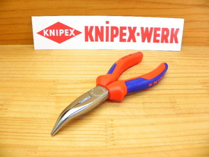 クニペックス ラジオペンチ 40°先曲り *KNIPEX 2525-160mm 釣り クロムメッキ *正規輸入品保証