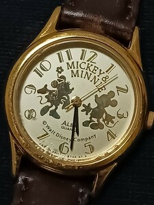 【 SEIKO☆セイコー☆ALBA☆アルバ】V811-1890 女性用 腕時計 クォーツ Disney ヴィンテージ MICKEY & MINNI 限定品 電池交換済 送円☆