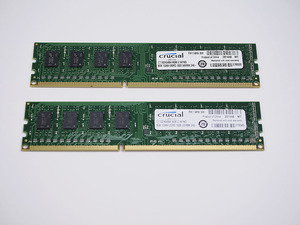 DDR3メモリ8GB×2枚セット★Crucial★CT102464BA160B