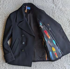 Paul Smith ポールスミス フェザー柄 Pコート 秋冬 ウール Sサイズ