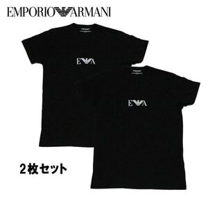 エンポリオアルマーニ　2枚組　Tシャツ　インナーTシャツ　アルマーニ　Mサイズ　EMPORIO ARMANI アルマーニTシャツ ブラック　クルー