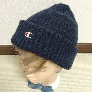 (^w^)b Champion チャンピオン ワッチ ニット キャップ CAP 帽子 ロゴ 刺繍 シンプル 通勤 通学 ネイビー サイズ 57-59cm C1041ｗE