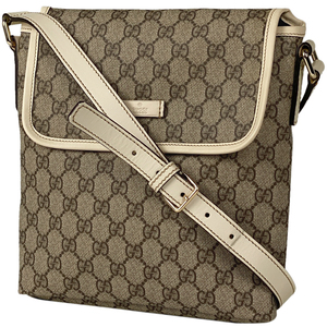 グッチ GUCCI GG柄 ショルダーバッグ メッセンジャーバッグ コーティングキャンバス ベージュ ホワイト 223666 レディース 【中古】