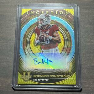 Brennan Armstrong Gold Foil Parallel Auto /50 2022/23 Bowman University Inception Autograph NFL Football