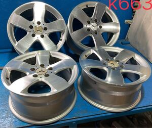 〈K663〉ホイール4本セット　ベンツ　16インチ7.5J オフセット+42 PCD5H112 ハブ67mm ボルト穴14mm 