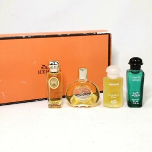 23 109 Φ 【 HERMES 】 ミニボトル4本 Caleche / Parfum de Hermes / Ammzone / Eau de cologne EDP EDT EDC BT ボトル 香水 フレグランス