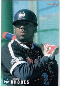 2000 カルビー プロ野球チップス カード 金箔サインパラレル #100 大阪近鉄バファローズ タフィ・ローズ Tuffy Rhodes