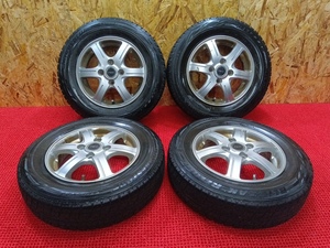 BRIDGESTONE FEID 13×4J OFF45 PCD100 4H BRIDGESTONE ブリザック REVO GZ 145/80R13 アルト等に 売切!!