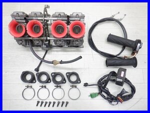 ！☆四938 ゼファー400カイ ZR400C キャブレターセット KEIHIN FCR ハイスロキット ワイヤー 右スイッチ インシュレーター 動画有 100