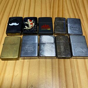 Zippo いろいろ まとめて 10個セット スリム 真鍮？ など 着火未確認 現状品 ジャンク