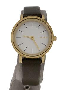 SKAGEN◆クォーツ腕時計/アナログ/レザー/BRW/SKW2495