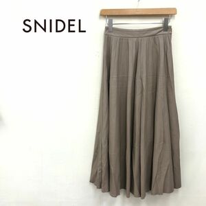 1K1052-K◆SNIDEL スナイデル エコレザーロングプリーツスカート◆size0 ベージュ くすみカラー カジュアル 裏地あり レディース