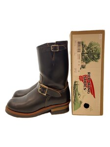 RED WING◆RED WING レッドウィング/エンジニアブーツ/US8/BLK/レザー/2966/黒//