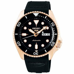 セイコー 5 SEIKO ファイブ スポーツ 自動巻(手巻き付き) 腕時計 SRPD76K1 ブラックxピンクゴールド (国内SBSA028同型)