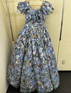 ねA1470　古着　ドレス　ロングドレス　KYOYAのウェディングドレス・多色花柄