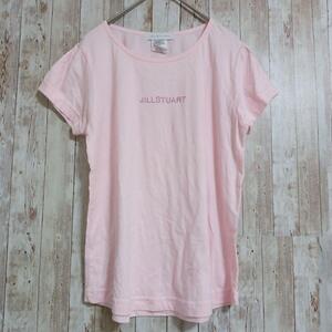 【JILLSTUART☆ラインストーン☆レディース】半袖Tシャツ☆カットソー☆L☆カットソー☆ピンク☆ジルスチュアート☆トップス