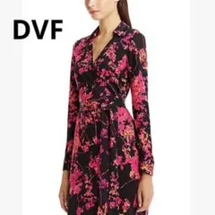 美品　希少　DVF 6 長袖ラップドレス　L シルク100%