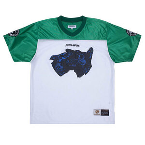 Fucking Awesome (ファッキンオーサム) フットボールシャツ メッシュ Tシャツ Dogs Football Jersey Green/White グリーン×ホワイト (L)