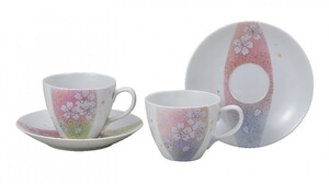 九谷焼 カップ ＆ ソーサー ペア コーヒー 花の舞 K5-989 伝統工芸 日本製 贈り物 ギフト プレゼント お祝い おしゃれ