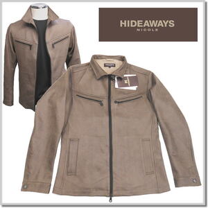 ハイダウエイ HIDEAWAYS NICOLE ポンチスウェードジップアップブルゾン 4465-3700-29(モカ)-46(M) ジャケット