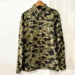 送料込み！A BATHING APE 旧タグ 迷彩 ボタンダウンシャツ サイズL