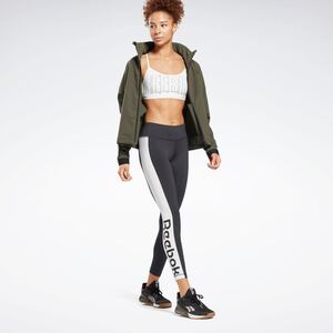 Reebok リニアロゴレギンス ［Linear Logo Leggings］ リーボック ブラック×ホワイト　黒白