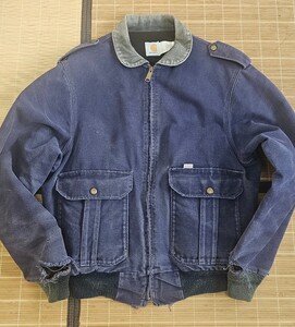 80s〜 USA製 カーハート A-2タイプ フライトジャケット 星タグ ヴィンテージ 古着 Carhartt フェード ネイビー ブルー ダック ブルゾン